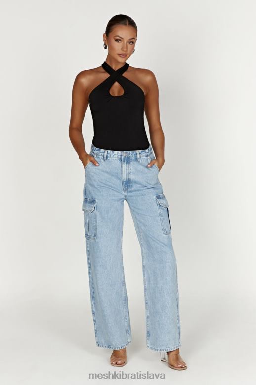 Meshki ailsa kľúčová dierka ohlávka top oblečenie čierna 4N0F6944