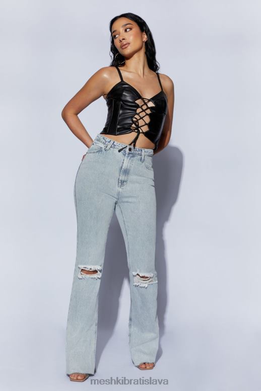 Meshki alaia šnurovací korzet pu top oblečenie čierna 4N0F61095