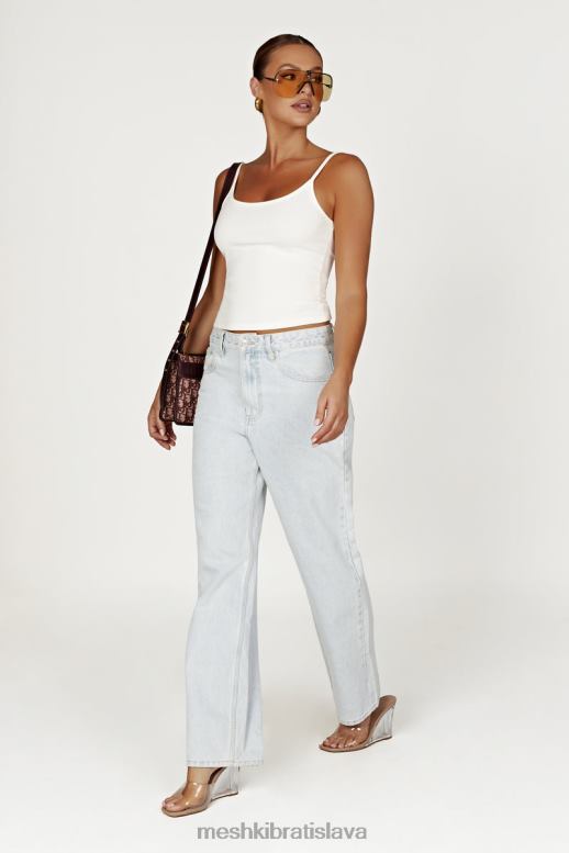 Meshki alexis rebrovaný cami longline top oblečenie biely 4N0F61121