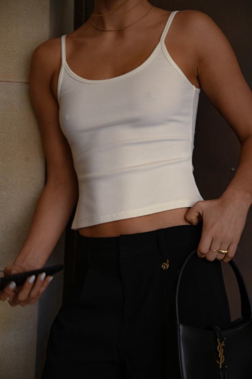 Meshki alexis rebrovaný cami longline top oblečenie biely 4N0F61121