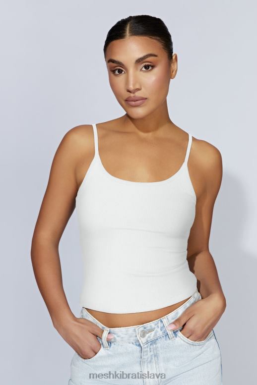 Meshki alexis rebrovaný cami longline top oblečenie biely 4N0F61121