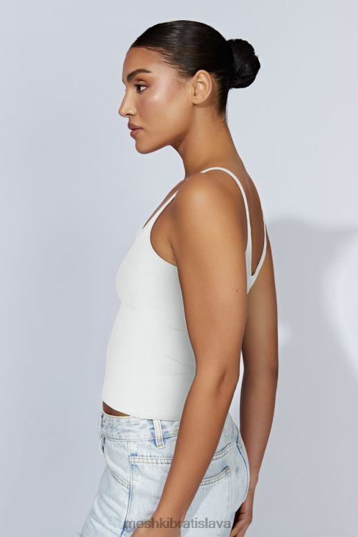 Meshki alexis rebrovaný cami longline top oblečenie biely 4N0F61121