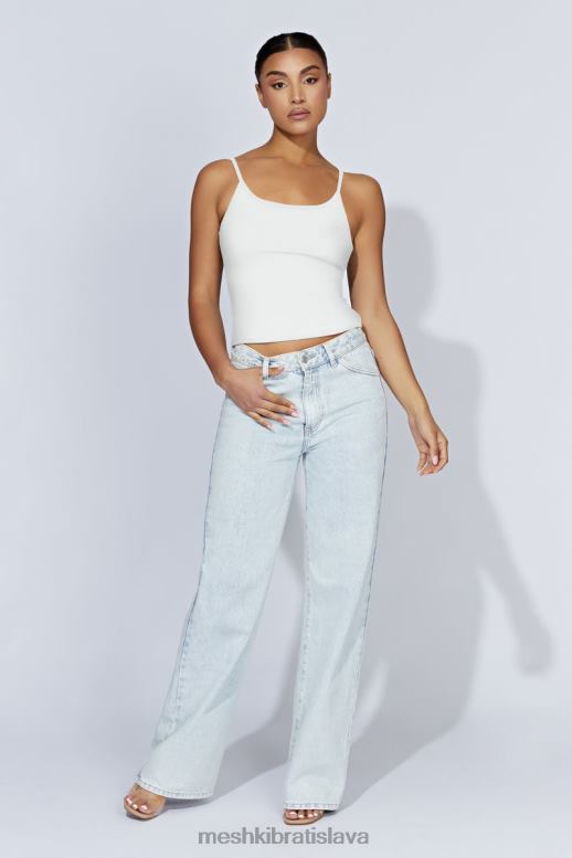 Meshki alexis rebrovaný cami longline top oblečenie biely 4N0F61121