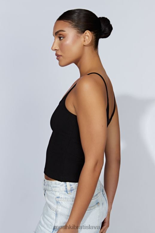 Meshki alexis rebrovaný cami longline top oblečenie čierna 4N0F61146