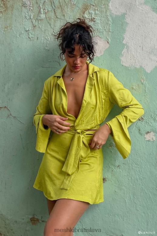 Meshki analize wrap top oblečenie chartreuse 4N0F61047