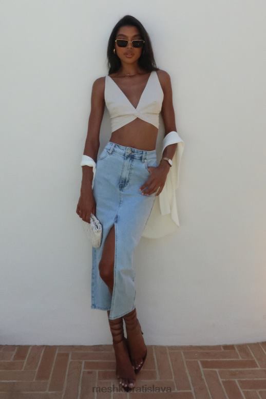 Meshki ľanový top kaesha twist oblečenie prirodzené 4N0F61046