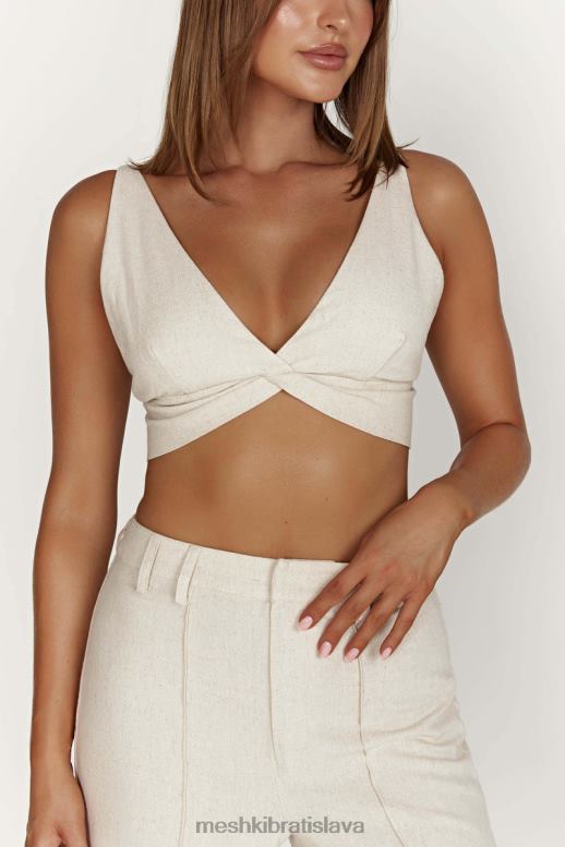 Meshki ľanový top kaesha twist oblečenie prirodzené 4N0F61046