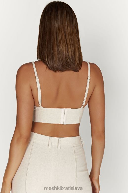 Meshki ľanový top kaesha twist oblečenie prirodzené 4N0F61046