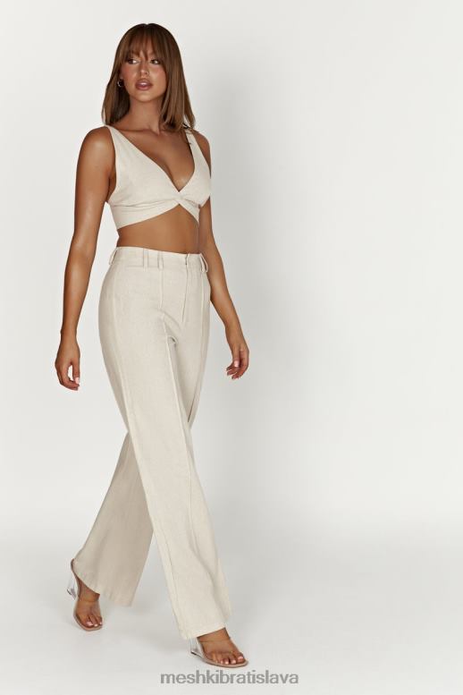 Meshki ľanový top kaesha twist oblečenie prirodzené 4N0F61046