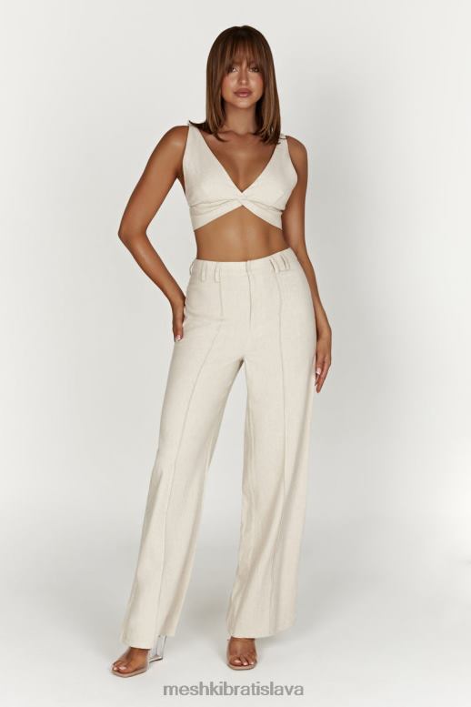 Meshki ľanový top kaesha twist oblečenie prirodzené 4N0F61046