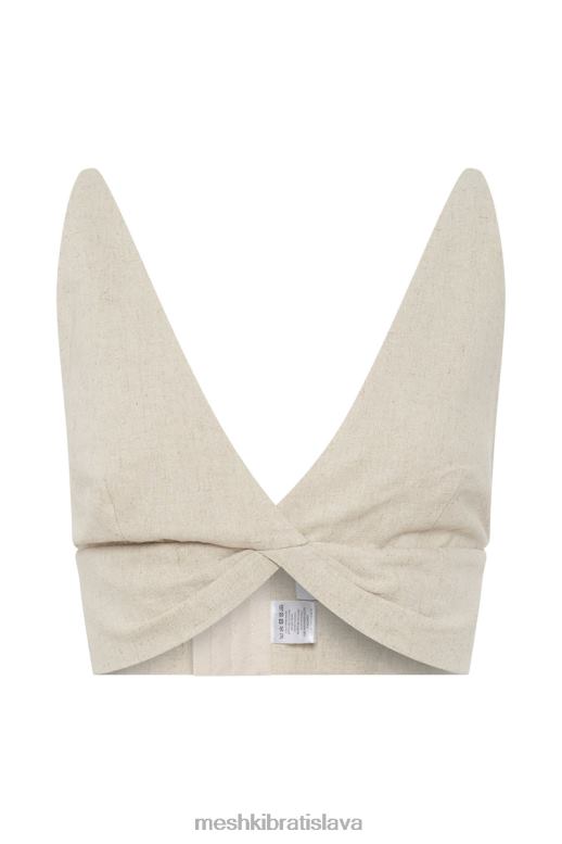 Meshki ľanový top kaesha twist oblečenie prirodzené 4N0F61046