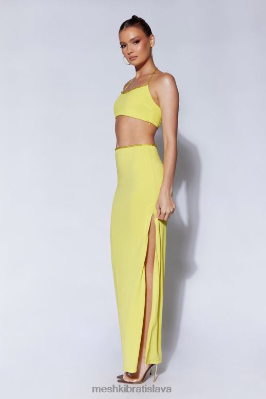 Meshki arya diamante povrazová ohlávka top oblečenie chartreuse 4N0F61041