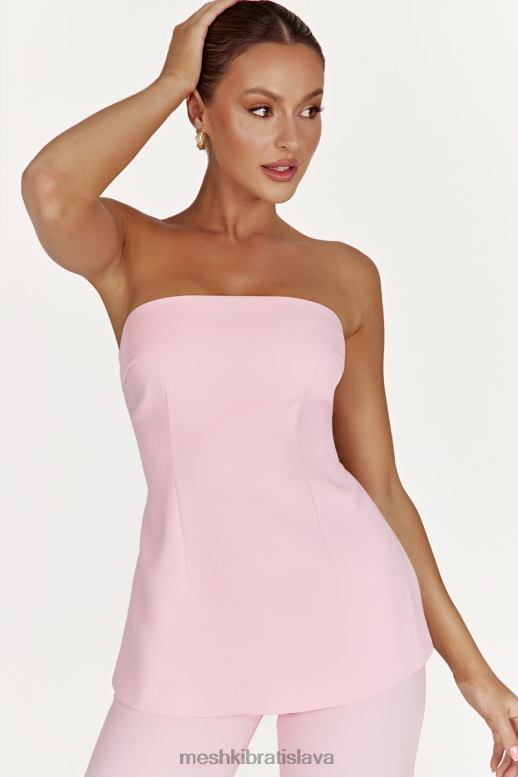 Meshki astrid top so zaväzovaním na chrbte bez ramienok oblečenie červenať ružová 4N0F6892