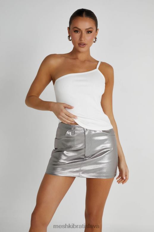 Meshki bethany jedno rameno top oblečenie biely 4N0F6821