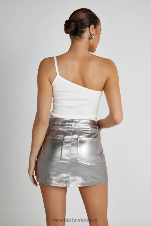 Meshki bethany jedno rameno top oblečenie biely 4N0F6821