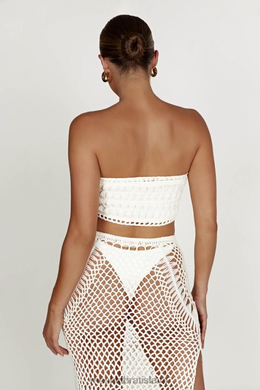 Meshki bonnie háčkovaný bandeau top oblečenie biely 4N0F6864