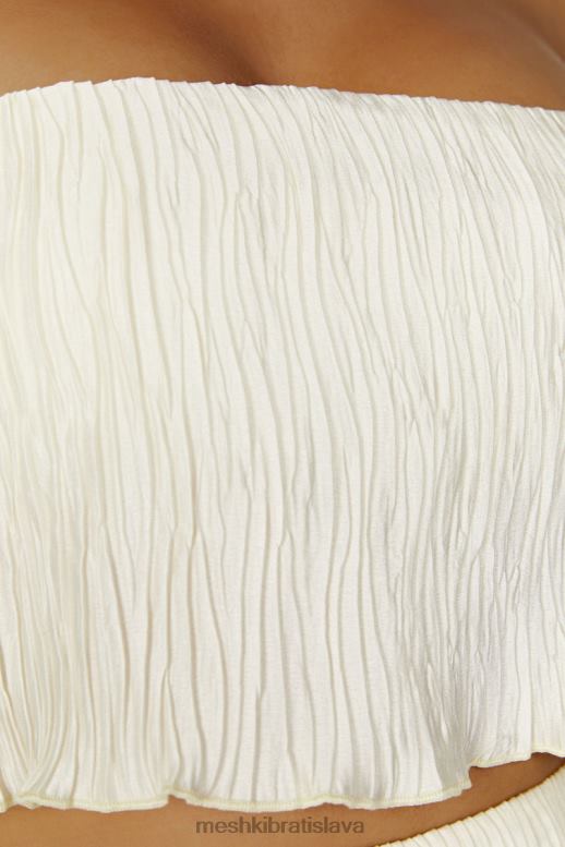 Meshki brigid plisse bandeau top oblečenie slonovina 4N0F6825