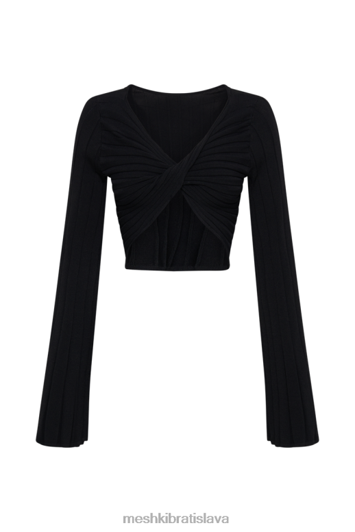 Meshki celine twist back extreme rib top oblečenie čierna 4N0F6843