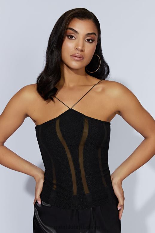 Meshki chantal obložený ohlávka top oblečenie čierna 4N0F61113