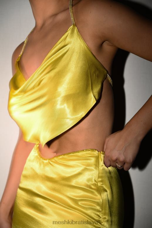 Meshki christie diamante lano kryt krku top oblečenie chartreuse 4N0F61028