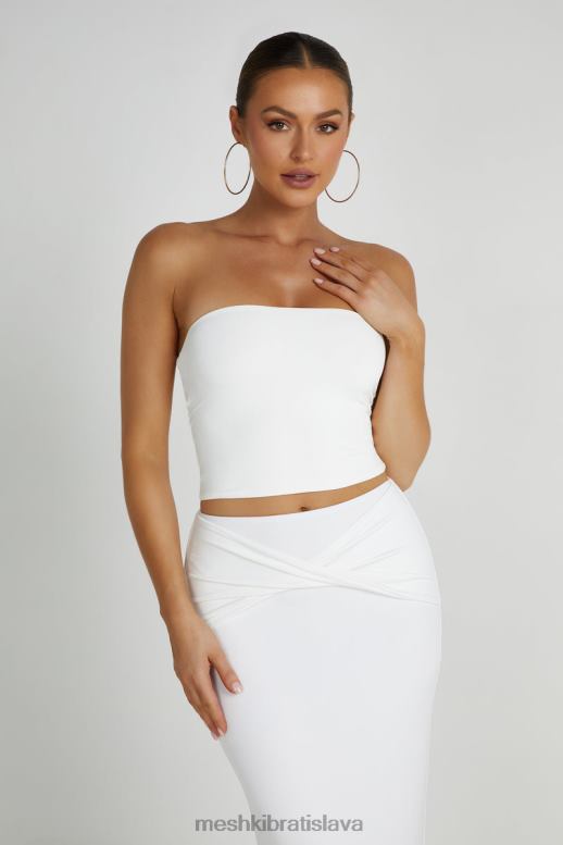 Meshki dakota rúrkový top oblečenie biely 4N0F6865