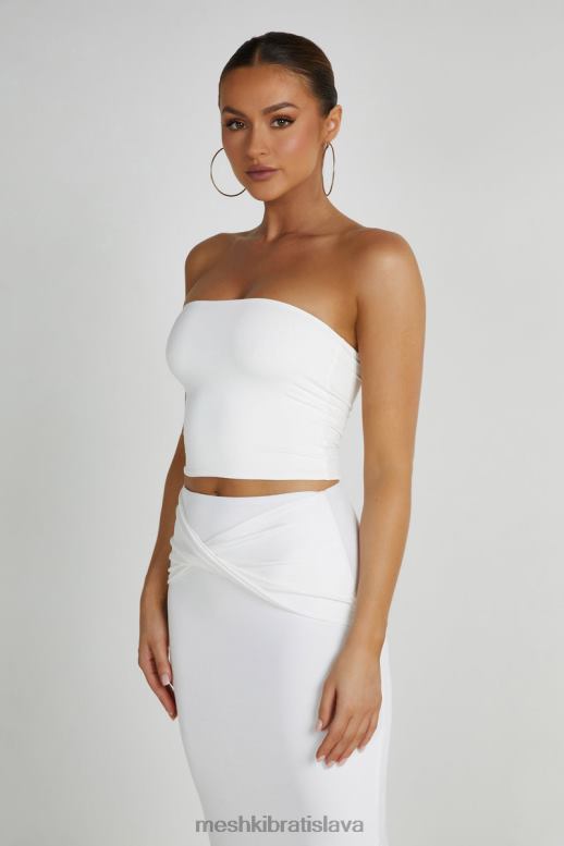 Meshki dakota rúrkový top oblečenie biely 4N0F6865