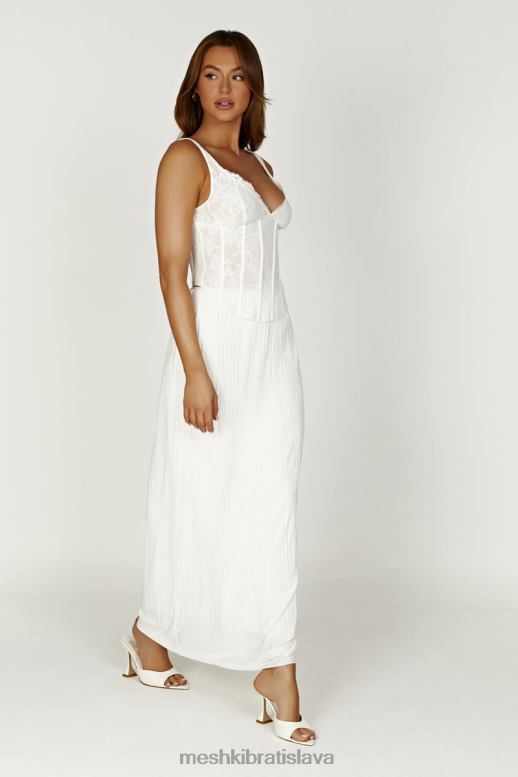 Meshki elsie čipkovaný prsnatejší top oblečenie biely 4N0F6866