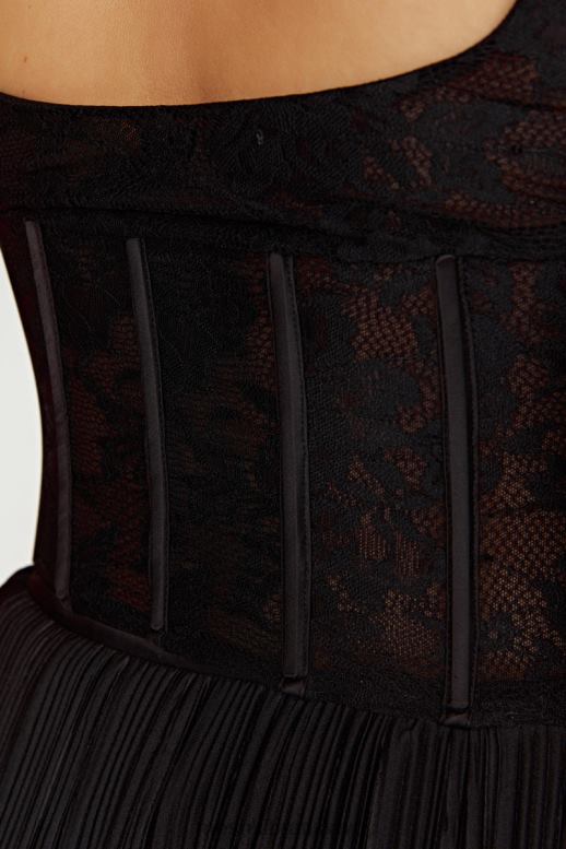 Meshki elsie čipkovaný prsnatejší top oblečenie čierna 4N0F6851