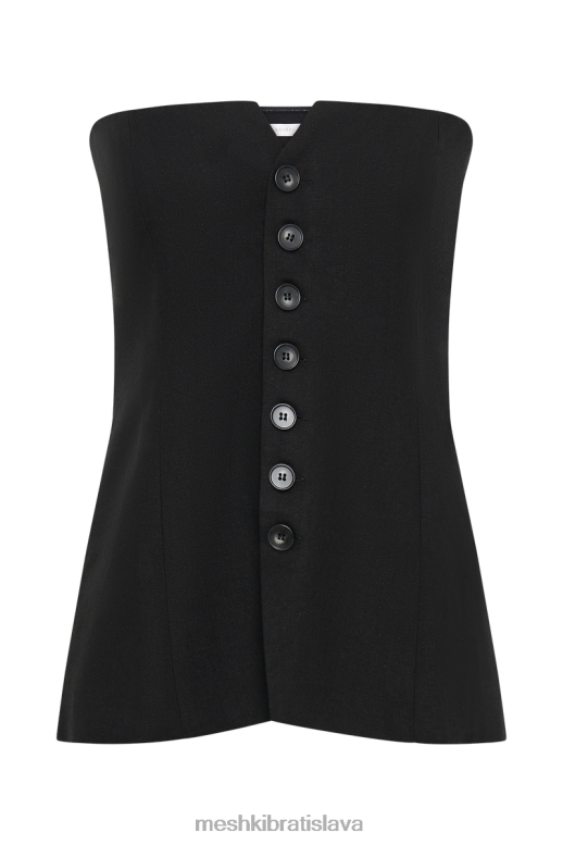 Meshki innis plátenný top bez ramienok oblečenie čierna 4N0F6817