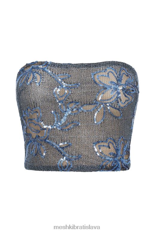 Meshki jessica flitrový top bez ramienok oblečenie Modrá 4N0F6918