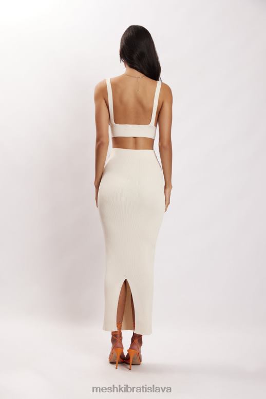 Meshki kaesha twist predný pletený top oblečenie kosť 4N0F6812