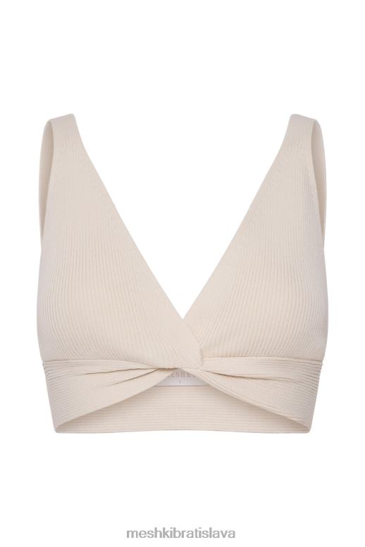 Meshki kaesha twist predný pletený top oblečenie kosť 4N0F6812