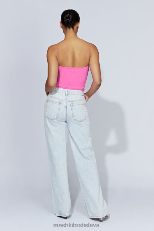 Meshki kaitlyn zlatko top na tenké ramienka oblečenie žuvačka ružová 4N0F6977