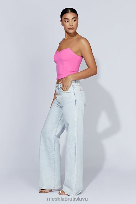 Meshki kaitlyn zlatko top na tenké ramienka oblečenie žuvačka ružová 4N0F6977