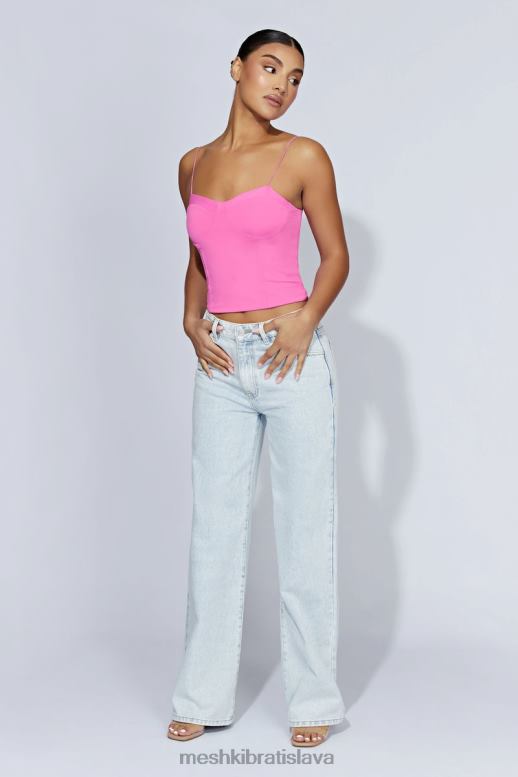 Meshki kaitlyn zlatko top na tenké ramienka oblečenie žuvačka ružová 4N0F6977