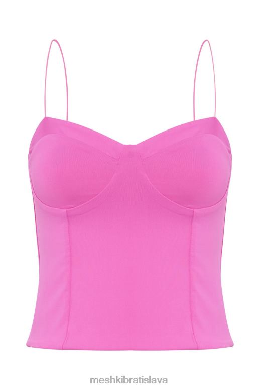 Meshki kaitlyn zlatko top na tenké ramienka oblečenie žuvačka ružová 4N0F6977