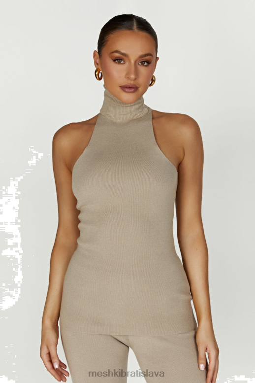 Meshki kelsea rolák bez rukávov oblečenie taupe 4N0F6897