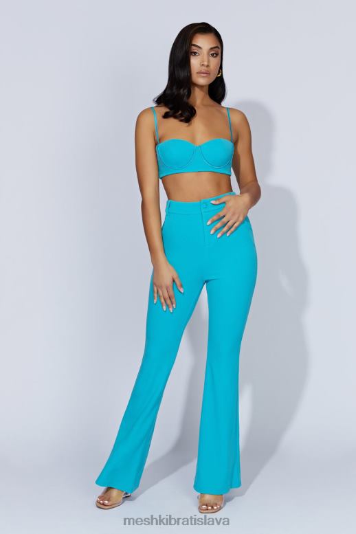 Meshki krepový top fiorella oblečenie akvamarín 4N0F61060