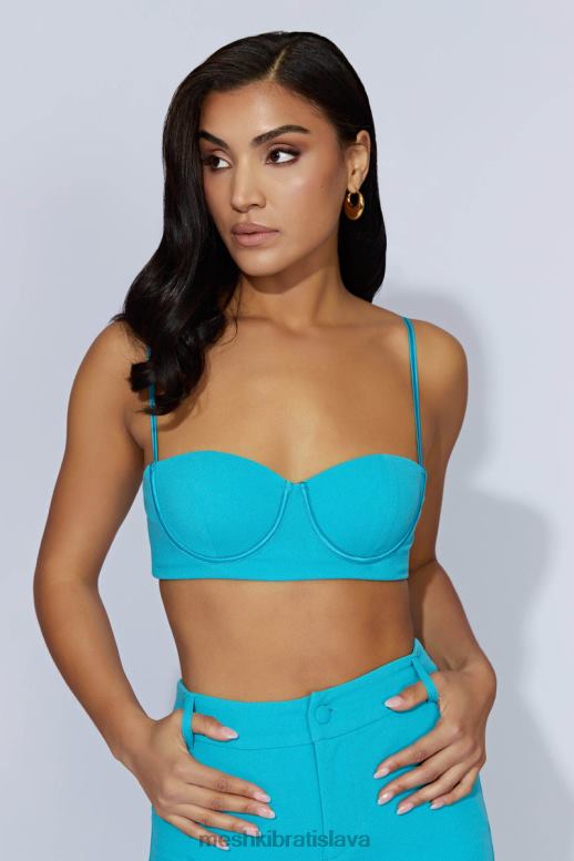 Meshki krepový top fiorella oblečenie akvamarín 4N0F61060