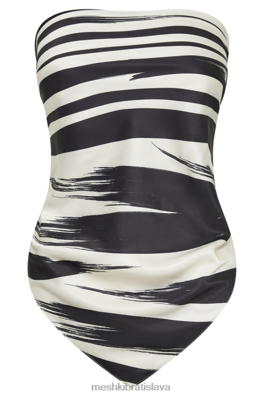 Meshki laina potlačený šálový top oblečenie abstraktná tlač 4N0F6787