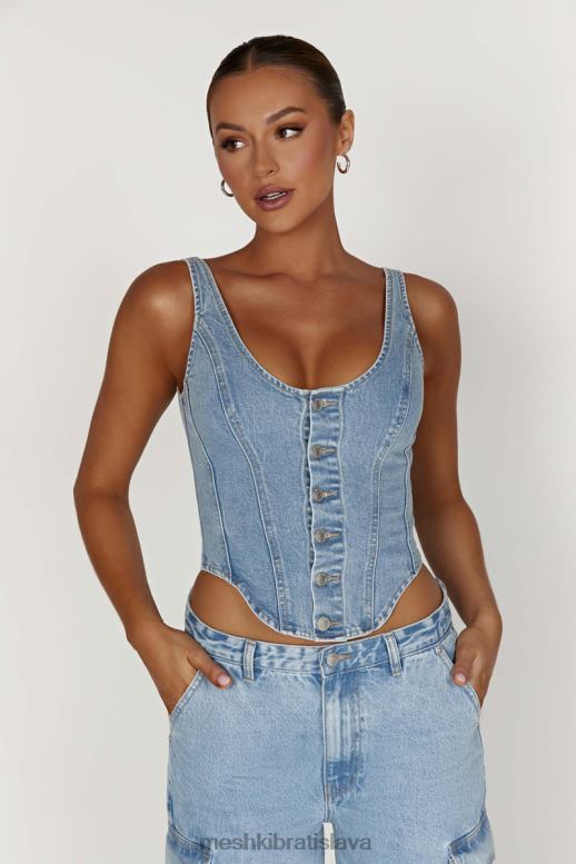Meshki leilani korzet denim top oblečenie stredne modrá 4N0F6761