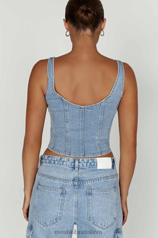 Meshki leilani korzet denim top oblečenie stredne modrá 4N0F6761