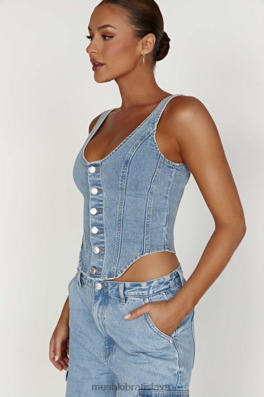 Meshki leilani korzet denim top oblečenie stredne modrá 4N0F6761