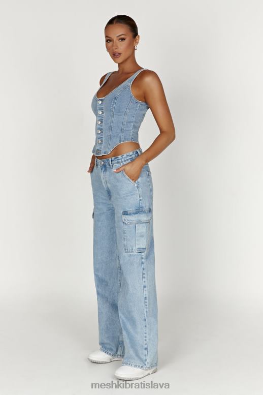 Meshki leilani korzet denim top oblečenie stredne modrá 4N0F6761