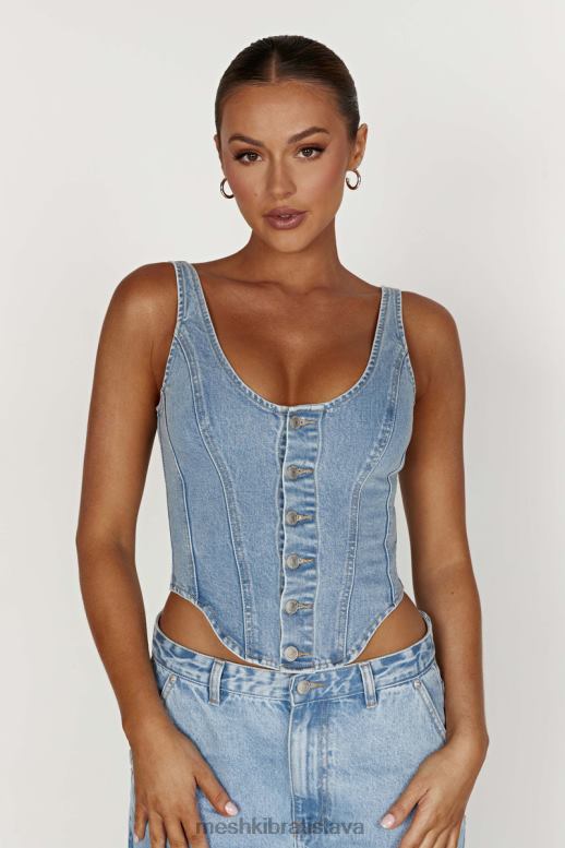 Meshki leilani korzet denim top oblečenie stredne modrá 4N0F6761