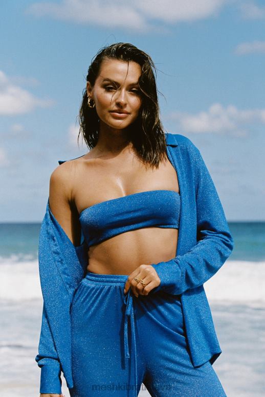 Meshki lucille shimmer cover up top oblečenie kobaltový lesk 4N0F61081