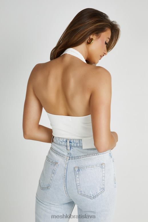 Meshki pletený top layla pointelle oblečenie biely 4N0F6805