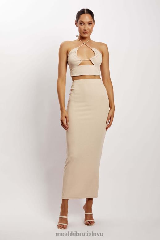 Meshki renee zabaliť cez ruched top oblečenie kameň 4N0F61152