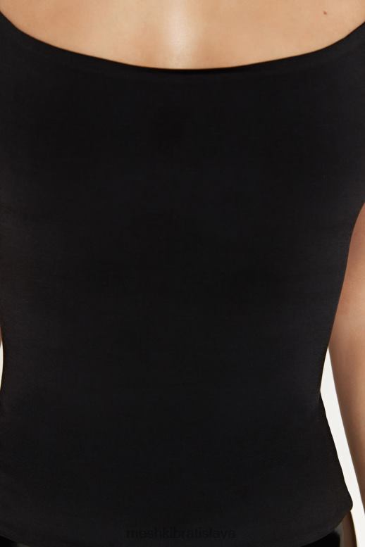 Meshki sabina long line backless top oblečenie čierna 4N0F61072