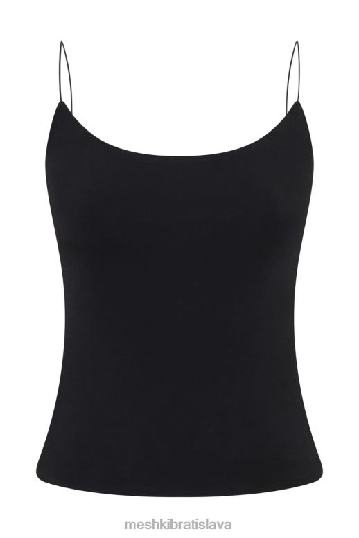 Meshki sabina long line backless top oblečenie čierna 4N0F61072